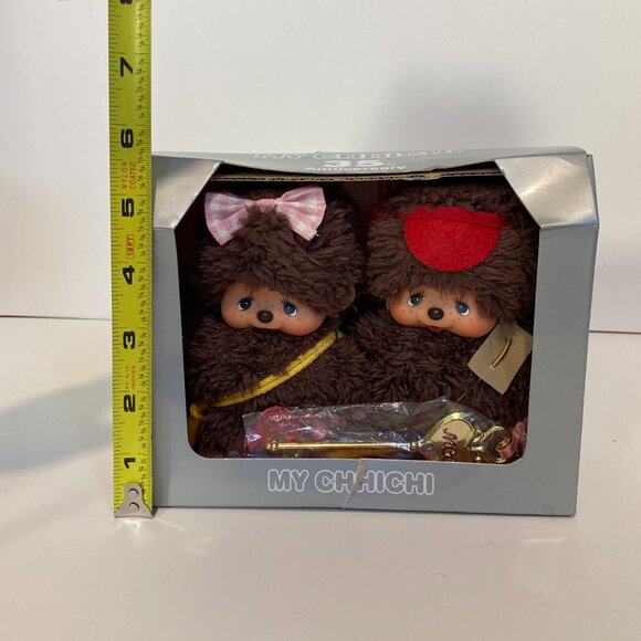 Mychhichi 35th Anniversary Monchhichi Doll Pair Plush Toy Sekiguchi Japan New - Picture 2 of 14